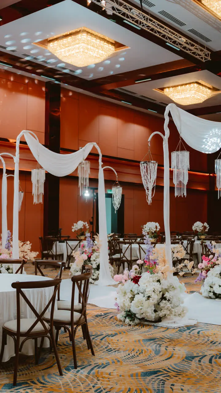 Thaqwa Square hall arranged for a wedding reception